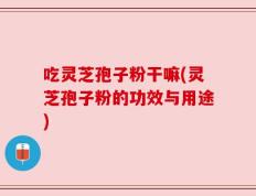 吃灵芝孢子粉干嘛(灵芝孢子粉的功效与用途)