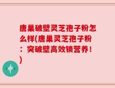 唐巢破壁灵芝孢子粉怎么样(唐巢灵芝孢子粉：突破壁高效锁营养！)