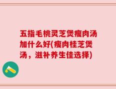 五指毛桃灵芝煲瘦肉汤加什么好(瘦肉桂芝煲汤，滋补养生佳选择)