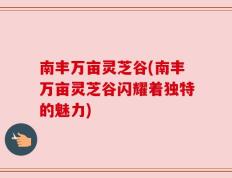 南丰万亩灵芝谷(南丰万亩灵芝谷闪耀着独特的魅力)