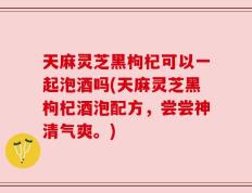 天麻灵芝黑枸杞可以一起泡酒吗(天麻灵芝黑枸杞酒泡配方，尝尝神清气爽。)