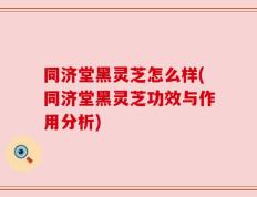 同济堂黑灵芝怎么样(同济堂黑灵芝功效与作用分析)