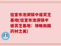 信宜市池洞镇中道灵芝基地(信宜市池洞镇中道灵芝基地：领略南国药材之美)