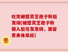 吃完破壁灵芝孢子粉后发烧(破壁灵芝孢子粉摄入后引发发烧，需留意身体反应)