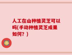 人工在山种植灵芝可以吗(手动种植灵芝成果如何？)