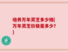 培养万年灵芝多少钱(万年灵芝价格是多少？)