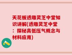 天花板透雕灵芝中堂知识讲解(透雕灵芝中堂：探秘高低压气概念与材料应用)