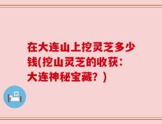 在大连山上挖灵芝多少钱(挖山灵芝的收获：大连神秘宝藏？)