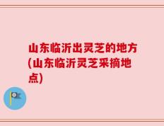 山东临沂出灵芝的地方(山东临沂灵芝采摘地点)