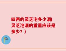 四两的灵芝泡多少酒(灵芝泡酒的重量应该是多少？)