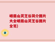 峨眉山灵芝谷简介图片大全峨眉山灵芝谷图片全览)