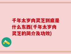 千年太岁肉灵芝到底是什么东西(千年太岁肉灵芝的简介及功效)