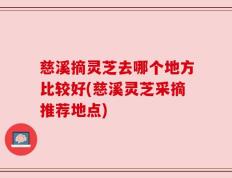 慈溪摘灵芝去哪个地方比较好(慈溪灵芝采摘推荐地点)
