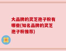 大品牌的灵芝孢子粉有哪些(知名品牌的灵芝孢子粉推荐)