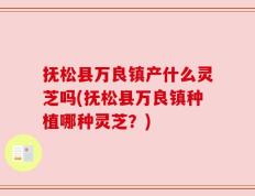 抚松县万良镇产什么灵芝吗(抚松县万良镇种植哪种灵芝？)