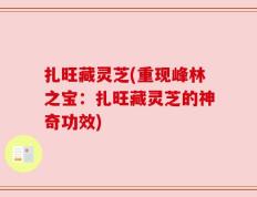 扎旺藏灵芝(重现峰林之宝：扎旺藏灵芝的神奇功效)