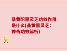 桑黄配黑灵芝功效作用是什么(桑黄黑灵芝：神奇功效解析)