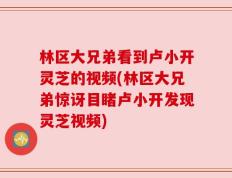 林区大兄弟看到卢小开灵芝的视频(林区大兄弟惊讶目睹卢小开发现灵芝视频)