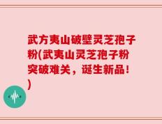 武方夷山破壁灵芝孢子粉(武夷山灵芝孢子粉突破难关，诞生新品！)
