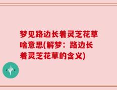 梦见路边长着灵芝花草啥意思(解梦：路边长着灵芝花草的含义)