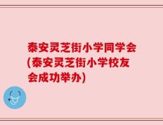泰安灵芝街小学同学会(泰安灵芝街小学校友会成功举办)