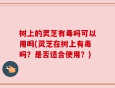 树上的灵芝有毒吗可以用吗(灵芝在树上有毒吗？是否适合使用？)