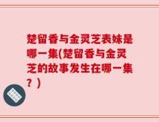 楚留香与金灵芝表妹是哪一集(楚留香与金灵芝的故事发生在哪一集？)