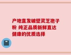产地直发破壁灵芝孢子粉 纯正品质新鲜直达健康的优质选择