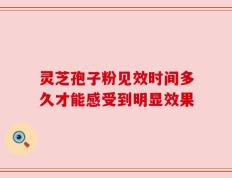 灵芝孢子粉见效时间多久才能感受到明显效果