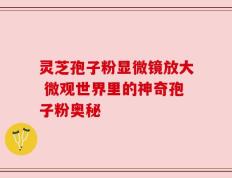 灵芝孢子粉显微镜放大 微观世界里的神奇孢子粉奥秘