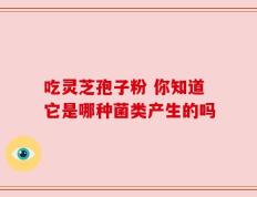 吃灵芝孢子粉 你知道它是哪种菌类产生的吗