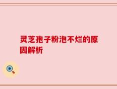灵芝孢子粉泡不烂的原因解析