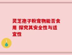 灵芝孢子粉宠物能否食用 探究其安全性与适宜性