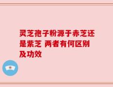 灵芝孢子粉源于赤芝还是紫芝 两者有何区别及功效