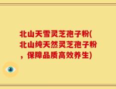 北山天雪灵芝孢子粉(北山纯天然灵芝孢子粉，保障品质高效养生)