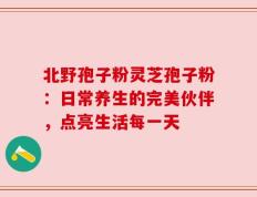 北野孢子粉灵芝孢子粉：日常养生的完美伙伴，点亮生活每一天