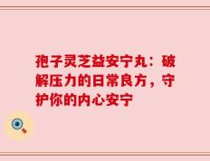 孢子灵芝益安宁丸：破解压力的日常良方，守护你的内心安宁