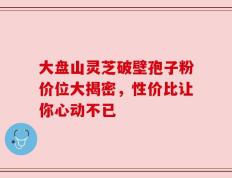 大盘山灵芝破壁孢子粉价位大揭密，性价比让你心动不已