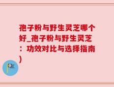 孢子粉与野生灵芝哪个好_孢子粉与野生灵芝：功效对比与选择指南)