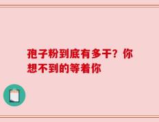 孢子粉到底有多干？你想不到的等着你