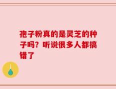 孢子粉真的是灵芝的种子吗？听说很多人都搞错了