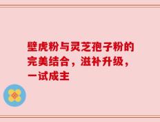壁虎粉与灵芝孢子粉的完美结合，滋补升级，一试成主
