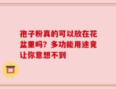 孢子粉真的可以放在花盆里吗？多功能用途竟让你意想不到