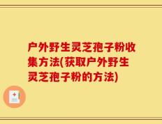 户外野生灵芝孢子粉收集方法(获取户外野生灵芝孢子粉的方法)