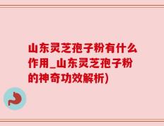 山东灵芝孢子粉有什么作用_山东灵芝孢子粉的神奇功效解析)