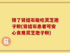 得了肾结石能吃灵芝孢子粉(肾结石患者可安心食用灵芝孢子粉)