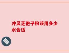 冲灵芝孢子粉该用多少水合适
