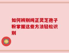 如何辨别纯正灵芝孢子粉掌握这些方法轻松识别
