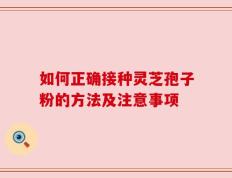 如何正确接种灵芝孢子粉的方法及注意事项