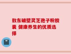 敖东破壁灵芝孢子粉胶囊 健康养生的优质选择